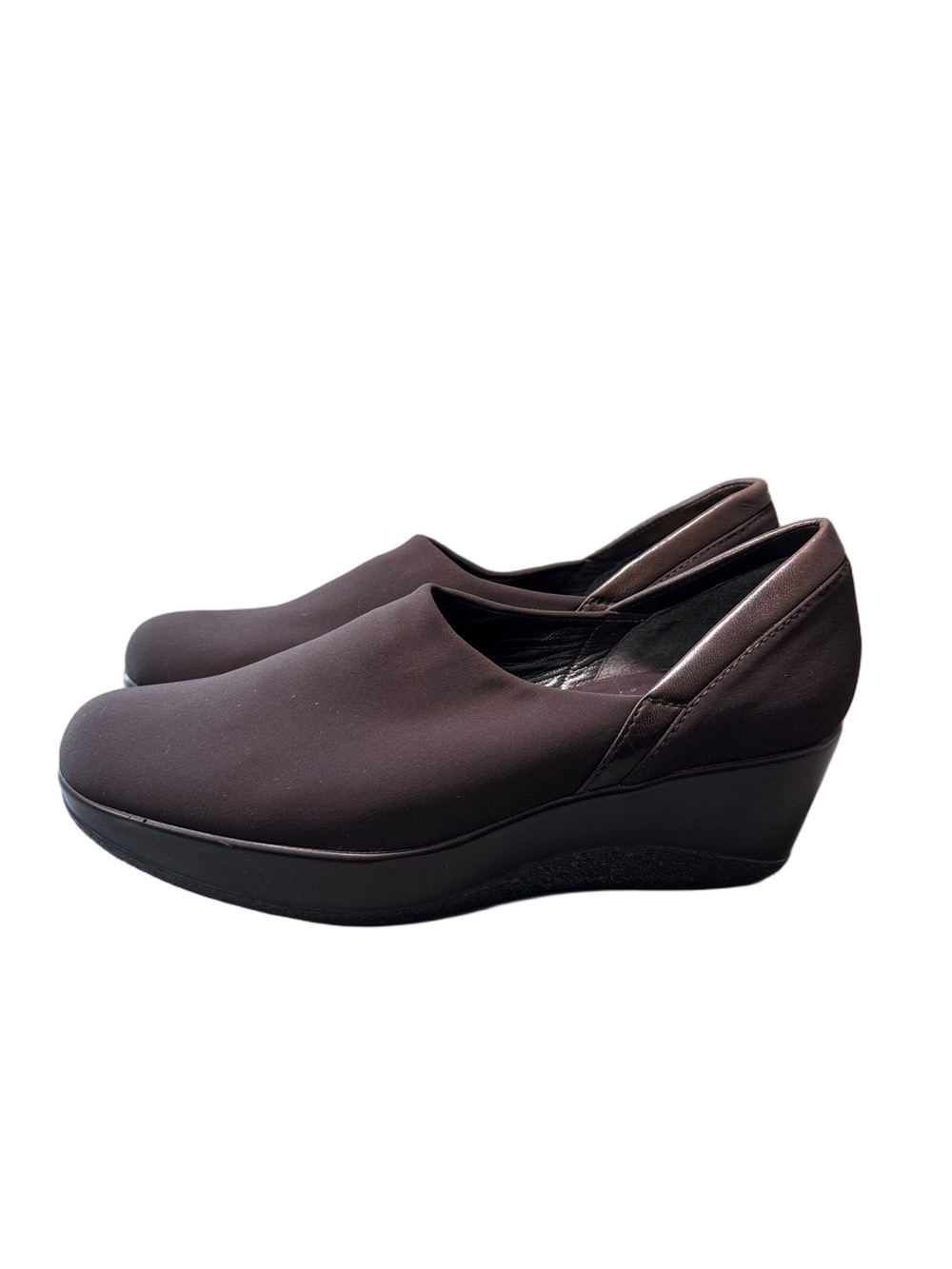 Stuart Weitzman Walker Chocolate Brown Wedge Slip-On Loafers Size 9.5 NWOT - Picture 3 of 5